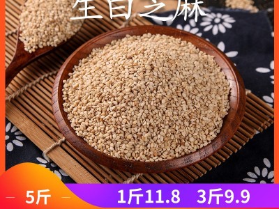 新货生白芝麻500g免邮生芝麻干净免洗饱满带皮生芝麻5斤厂家批发图2