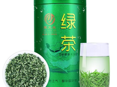 送茶具明前碧螺春绿茶 聚天禾2021新茶碧螺春浓香型茶叶250g罐装图2