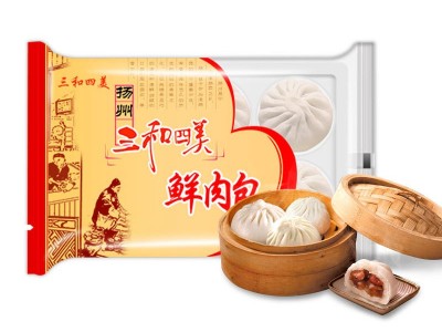 扬州特产三和四美鲜肉包袋装300g速冻包子早餐小吃面食点心冷冻熟图5