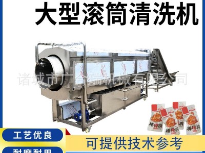 大型滚筒清洗机板栗核桃仁去皮机 酱菜包装袋清洗机 中药材清洗机图2