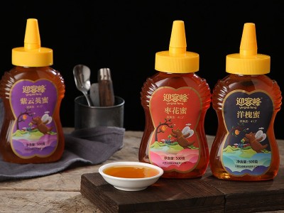 志诚蜂业厂家蜂蜜批发迎客蜂尖嘴自吸式洋槐蜜瓶装500g图2