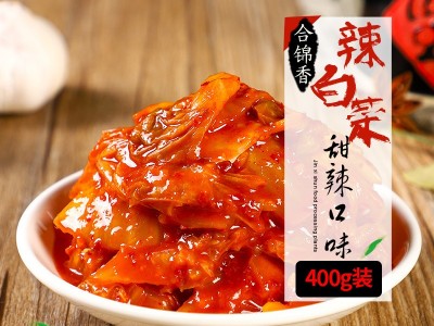 厂家批发合锦香韩国泡菜辣白菜酱腌菜饭店批发下饭菜400g袋辣白菜图1