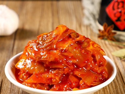 厂家批发合锦香韩国泡菜辣白菜酱腌菜饭店批发下饭菜400g袋辣白菜图3