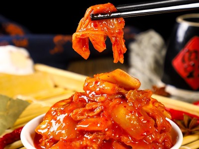 厂家批发合锦香韩国泡菜辣白菜酱腌菜饭店批发下饭菜400g袋辣白菜图4