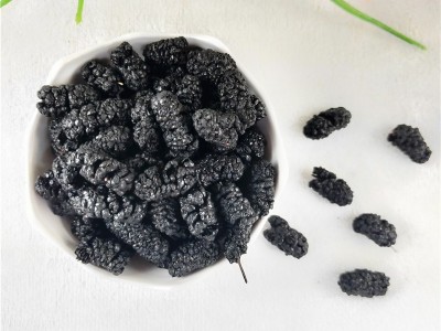 即食黑桑葚干整箱20斤无沙大颗粒免洗泡水桑葚干 大粒黑桑葚干图2
