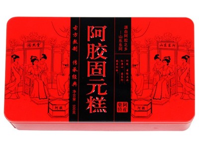 东阿即食阿胶糕固元膏厂家批发驴皮熬制阿胶块片500克铁盒装阿胶图3