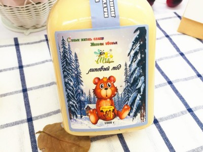 俄罗斯进口冬熊蜜椴树蜜500g 瓶装蜂蜜办公室零食冲饮包邮图2