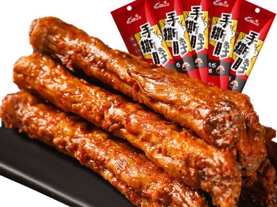 精武手撕烤脖40g厂家批发香辣即食整根卤味肉类休闲零食烤鸡脖子图5
