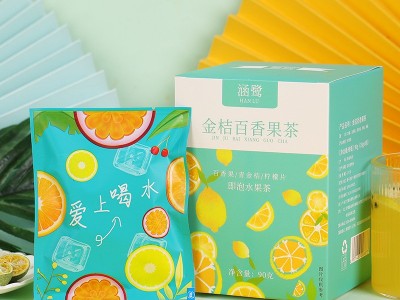 金桔百香果茶 金桔柠檬百香果茶 网红电商组合花果茶贴 牌代 工图4