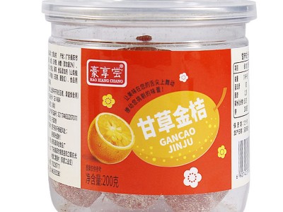 甘草金桔100g袋装/200g罐装软糯天山雪桔干冰糖金橘果干休闲零食图5
