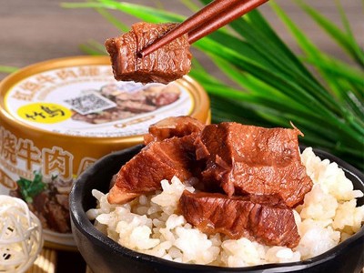 竹岛红烧牛肉罐头即食商用批发方便速食应急储备食品午餐肉类制品图4