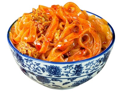 华祥陕西特产凉皮擀面皮方便速食清真食品5袋每袋300g香辣味批发图5