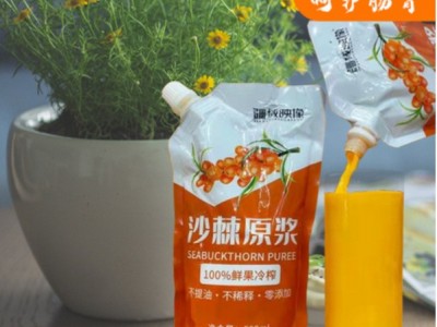 新疆阿勒泰疆域映像沙棘原浆沙棘汁500ML/袋大果沙棘原浆 包邮图5