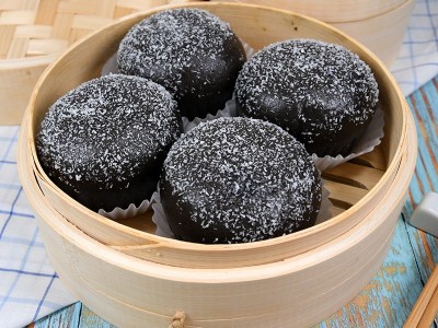 高美乌金流沙包 冷冻半成品点心广式早茶椰蓉黑金蛋黄馅包子批发图3