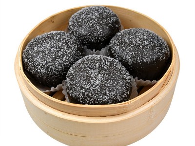 高美乌金流沙包 冷冻半成品点心广式早茶椰蓉黑金蛋黄馅包子批发图5