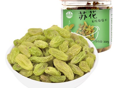 苏花葡萄干200克 新疆特产吐鲁番绿葡萄干中大颗粒罐装休闲零图5