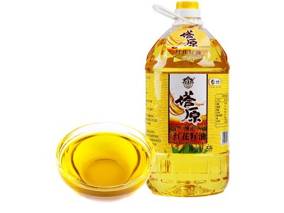 中粮塔原红花籽油食用油5L物理压榨一级家用新疆红花植物油桶装图1
