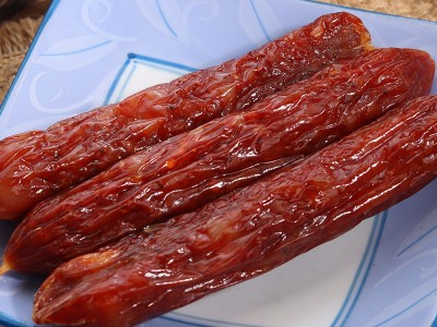 四川农家口味特产散装整箱长条带绳腌制切肉香辣川味麻辣风味腊肠图2