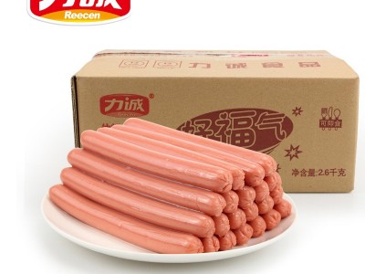 力诚食品26*100支整箱批发休闲肉类食品餐饮烧烤香肠好福气火腿肠图2