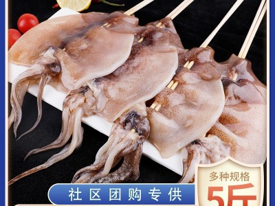 社区团购专供新鲜鱿鱼串冷冻水产大鱿鱼鲜活深海海鲜火锅食材商用图1