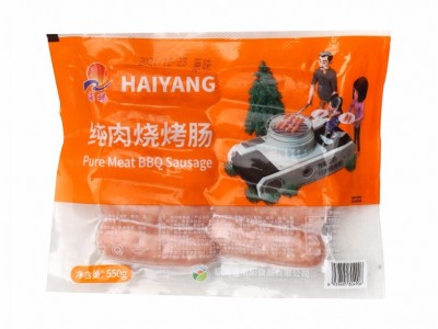 海暘纯肉烧烤肠550g10根纯肉肠火山石烤肠热狗脆皮肠地道肉肠摆摊图5