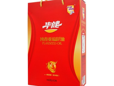 华建诚鑫 纯香亚麻籽油1L*2瓶 礼盒 胡麻油 物理压榨 厂家批发图2