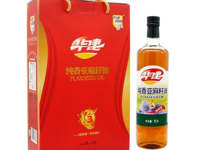华建诚鑫 纯香亚麻籽油1L*2瓶 礼盒 胡麻油 物理压榨 厂家批发图5
