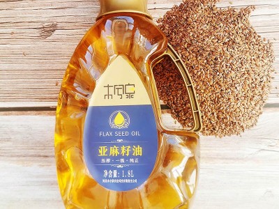 【源头工厂】一级冷榨亚麻籽油胡麻油1.8L食用油批发宝宝辅食油图3
