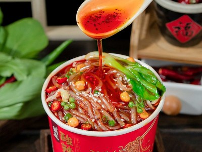 重庆佳仙锅主酸辣粉桶装236g即食方便速食粉丝手工酸辣粉批发整箱图4