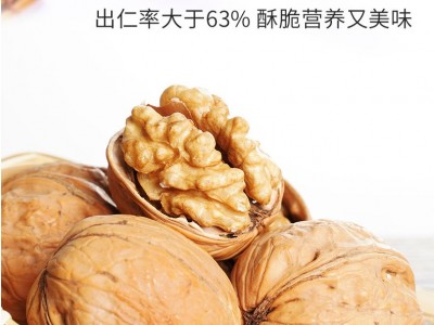 坚果代发纸皮原味薄皮大核桃一捏即开 仁大纸皮核桃新疆特产批发图2