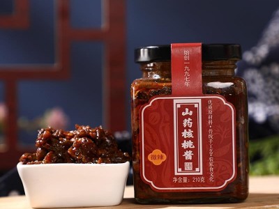 农家山药核桃酱香辣辣椒酱拌饭酱口味营养健康厂家批发图2