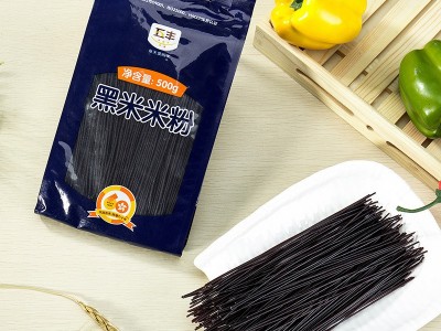 五丰牌黑米粗粮粉500g袋直条米粉米线粉丝批发五谷粗粮粉五谷粉图3