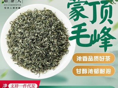 知茶人毛峰绿茶叶2023新茶四川雅安春茶蒙顶毛峰500g袋装高山散装图2