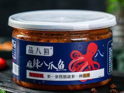 厂家麻辣八爪鱼270g麻辣海鲜水产冷冻批发麻辣小海鲜零食罐头包装图3