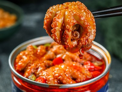 厂家麻辣八爪鱼270g麻辣海鲜水产冷冻批发麻辣小海鲜零食罐头包装图2