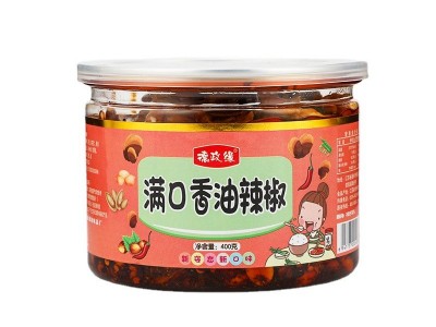 满口香油辣椒火锅串串蘸料拌饭辣椒酱400克罐装花生瓜子仁辣椒酱图5