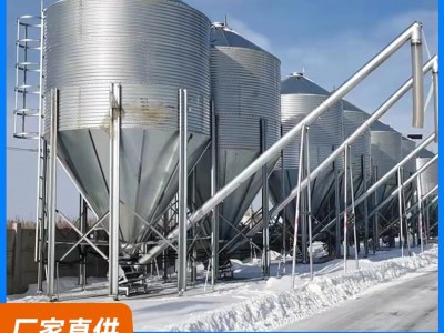 牛羊饲料塔杨储存畜牧养殖全自动料线加工猪舍大容量热镀锌料塔图2