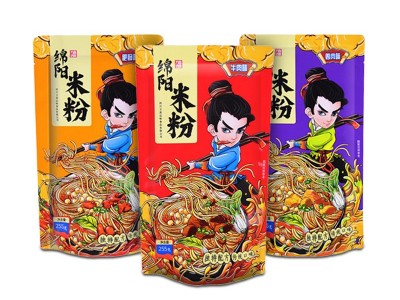 厂家直销绵阳米粉245g方便速食麻辣红油牛肉肥肠鸡汤米粉 米线批发图3