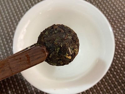 糯米香普洱茶熟茶普洱小沱茶云南潽茶叶域邦茶饼勐海城邦宫廷500g图3