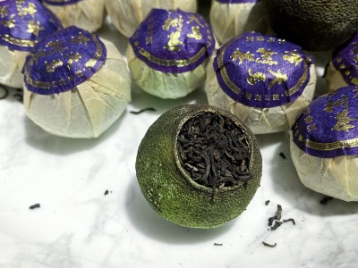 普洱茶小青柑熟普茶叶新会陈皮小青柑普洱熟茶桔普茶图3