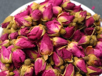 厂家批发甘肃苦水玫瑰花茶 新货 平阴玫瑰 散装重瓣金边玫瑰花蕾图2