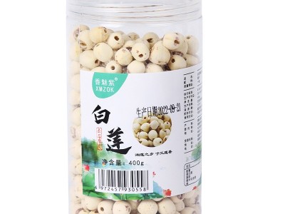 湖南特产湘莲去芯磨皮白莲子白糯通芯400g瓶装一级白莲干货批发图4