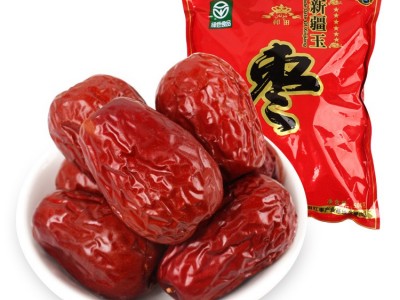 新疆特产和田玉枣500g袋装大个骏枣大红枣肉厚核小休闲零食招代理图3