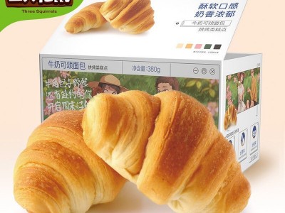 三只松鼠乳酸菌小伴侣面包蒸蛋糕鸡蛋仔华夫饼牛角包营养早餐代餐图4