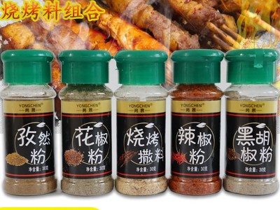 批发瓶装美味调味料户外烧烤撒料五连装家用孜然粉黑胡椒粉辣椒粉图2