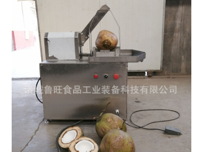 黄皮椰子开半切开机器 泰国老椰子切半机 椰汁收取自动切割机图2