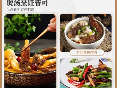 百山祖羊肚菌干货云南特产炖汤煲汤野生菌菇去柄团购批发瓶装图4