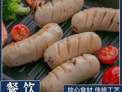 墨鱼肠火山石烤肠地道脆皮香肠台湾风味热狗烧烤源香墨斗鱼批发图2