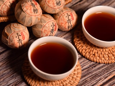 新会小青柑批发陈皮普洱茶勐海金芽熟茶叶生晒小柑橘桔茶散装送礼图2