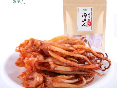 海边人 香辣鱿鱼须200g即食海鲜鱿鱼批发海鲜零食包装麻辣八爪鱼图2